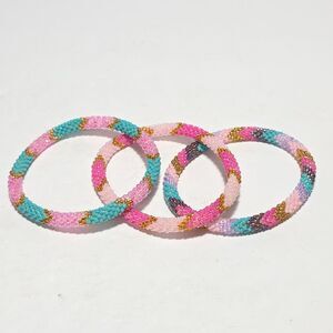 3 Sashka 8" Beaded Bracelets Handmade